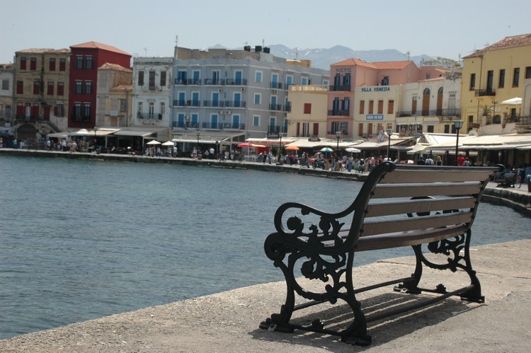 Chania - Le banc du port