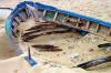 Une barque noye dans le sable. Hammamet (TUNISIE)